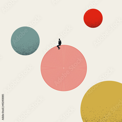 Business focus and concentration vector concept. Symbol of job, work, balance and attention. Minimal illustration.