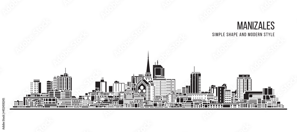 Cityscape Building Abstract Simple shape and modern style art Vector design - Manizales