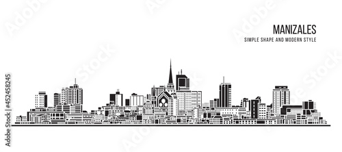 Cityscape Building Abstract Simple shape and modern style art Vector design - Manizales