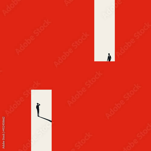 Business negotiation and conversation vector concept. Symbol of cooperation, meeting, agreement. Minimal illustration.