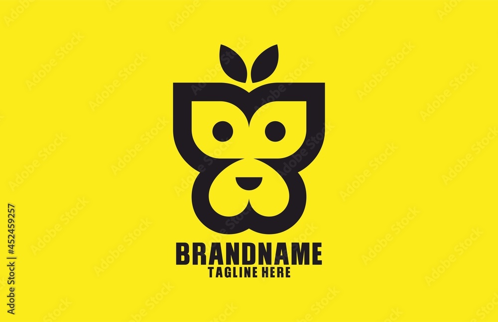 Monkey Butterfly Modern Logo Monkey Butterfly Modern Logo