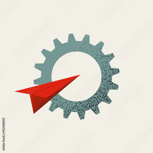 Business process automation vector concept. Symbol of new workflow, transition and transformation. Minimal illustration.