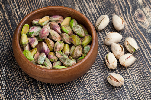 delicious natural dried and salted pistachio nuts