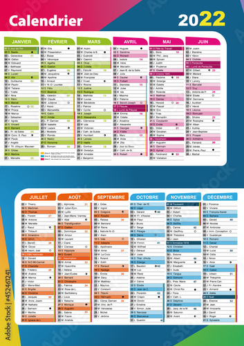 Calendrier 2022 avec vacances scolaires