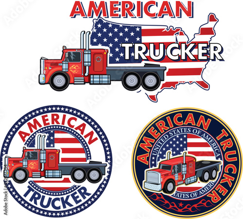  American truckers- American trucker T shirt design