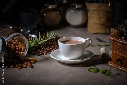 hot cocoa in a white mug