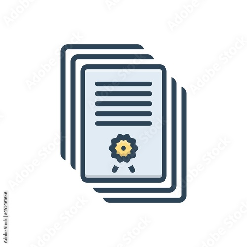 Color illustration icon for subsequent 