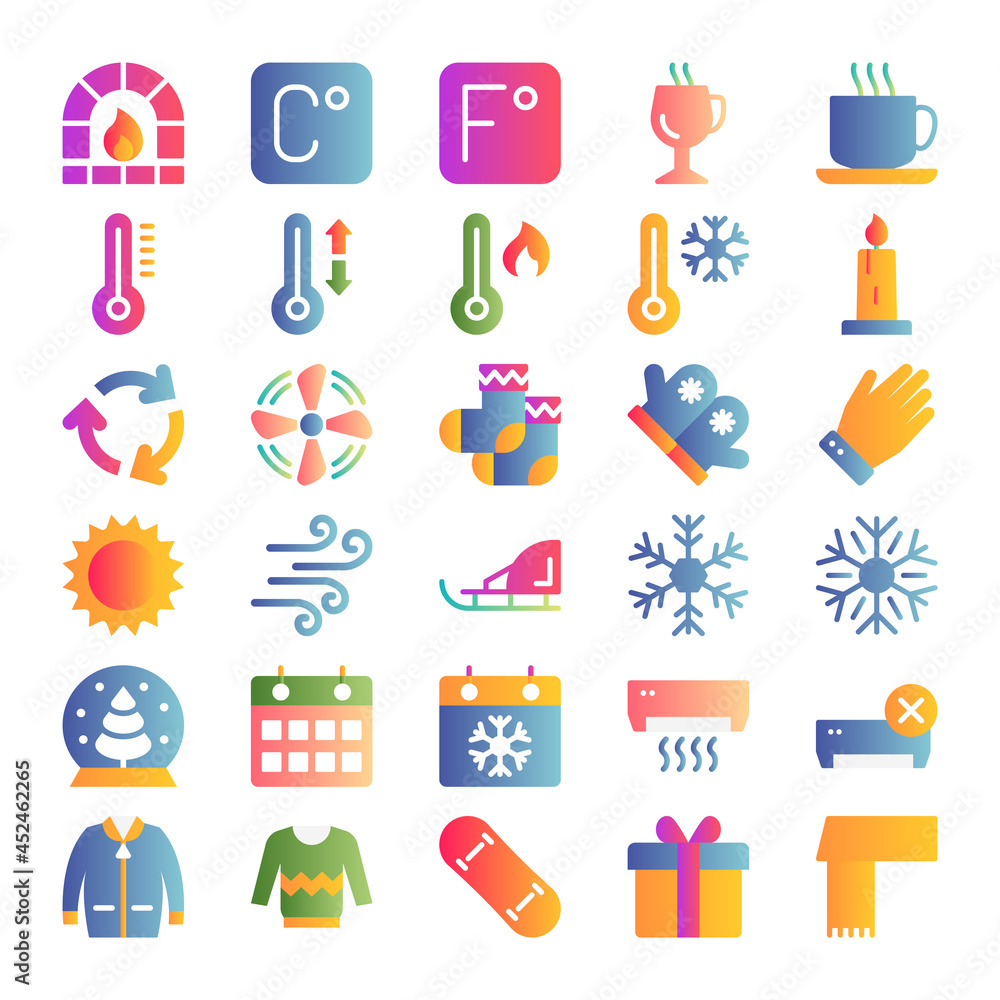 winter icons set for holidays. winter icons set for holidays.