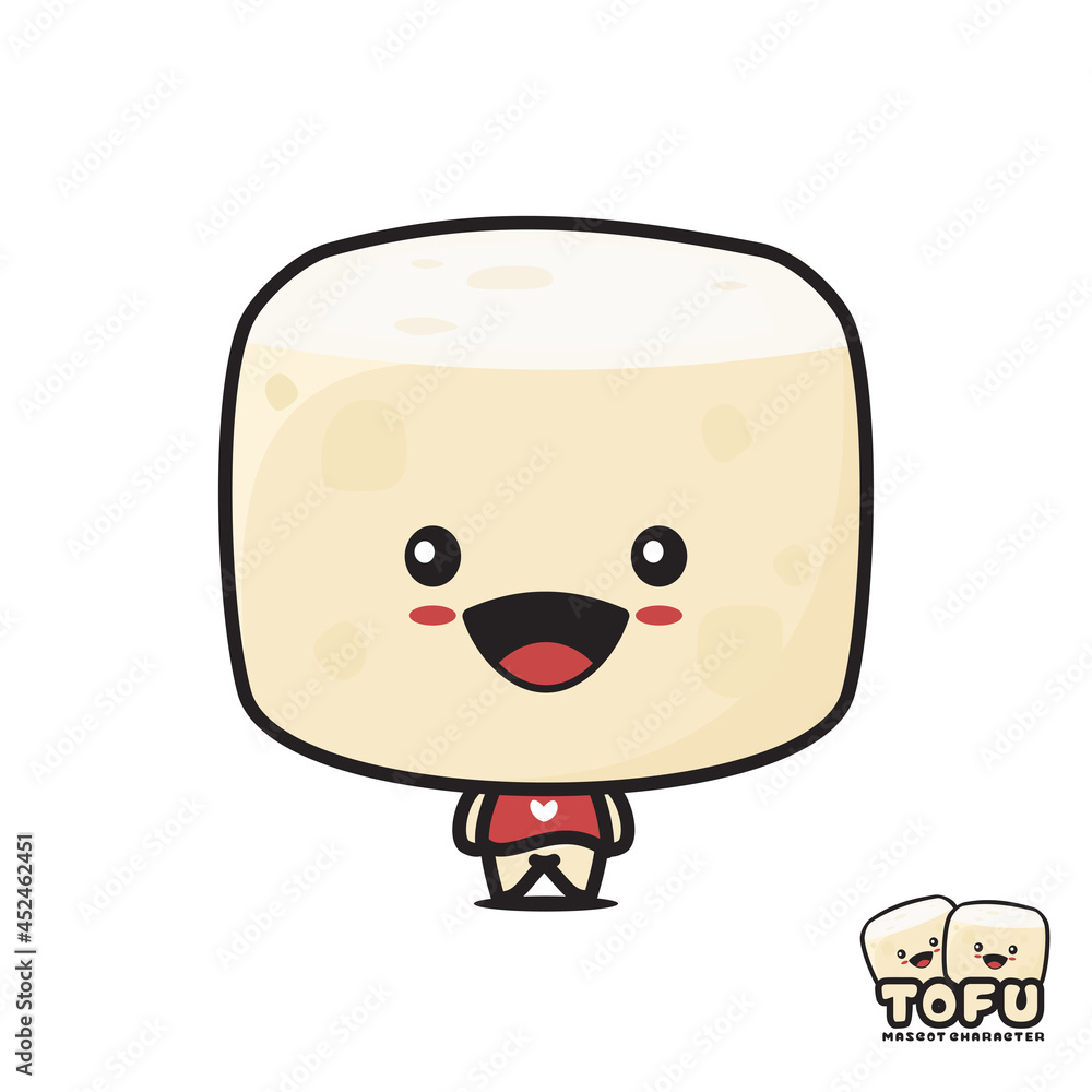 cute tofu mascot cartoon illustration cute tofu mascot cartoon illustration