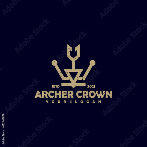 Line art crown / royal logo design