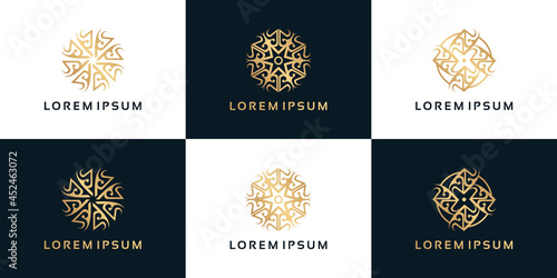 luxury ornament flower logo, cosmetic, yoga, beauty salon, and other, logo reference for business