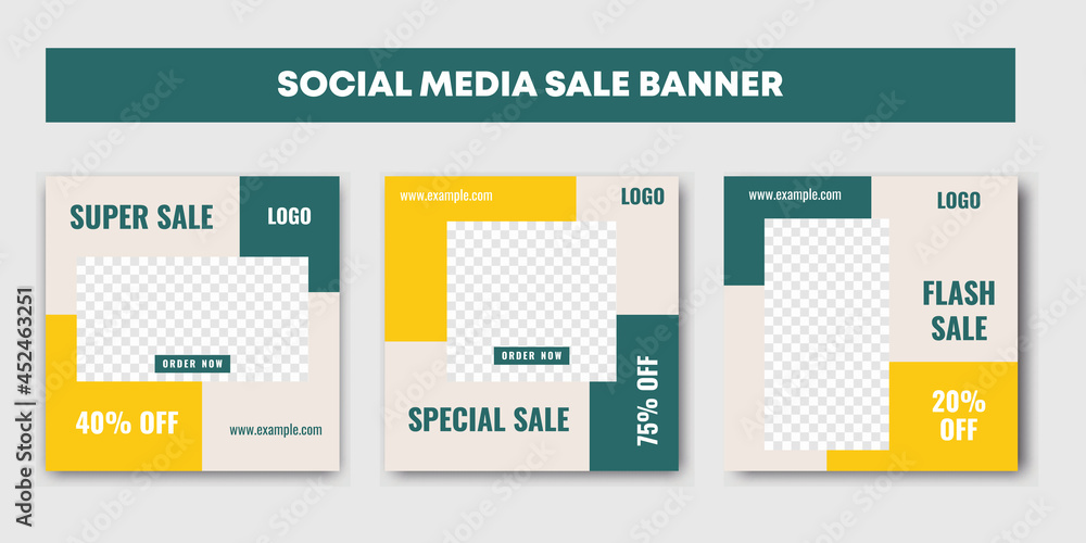 Set of social media post template for special offer. Fashion sale new season unique social media cover photo template. Flyers for Influencer brand promotion. Vector illustration