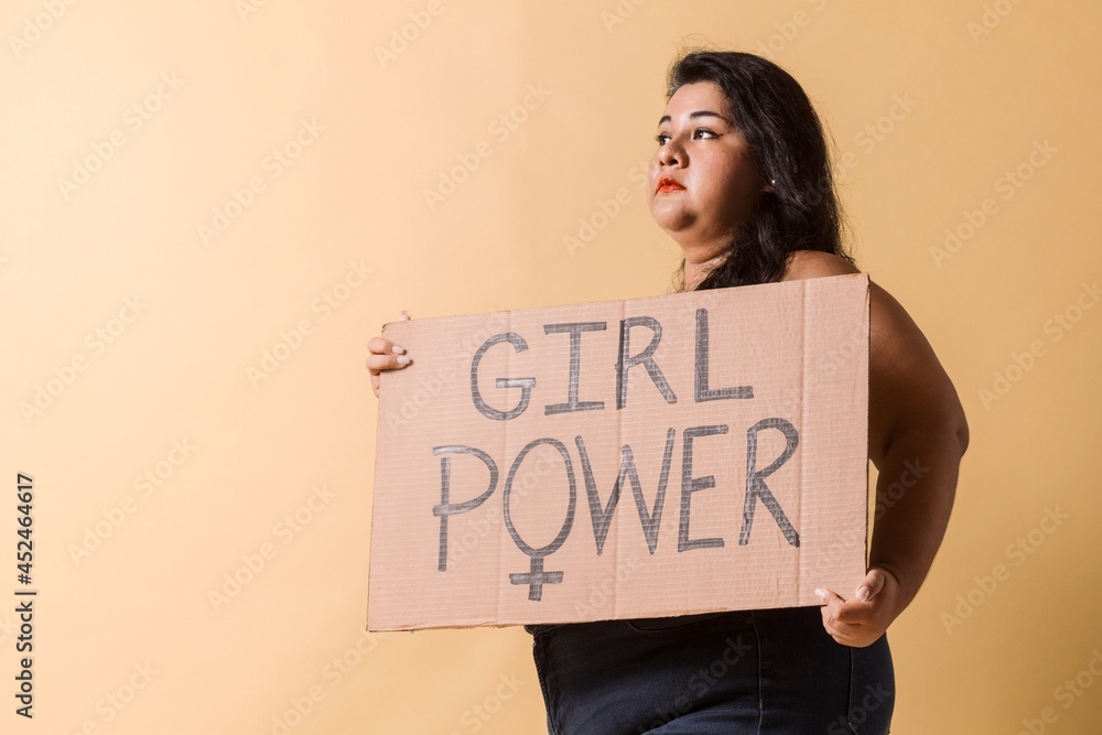 plus size woman looking away with plus size woman looking away with