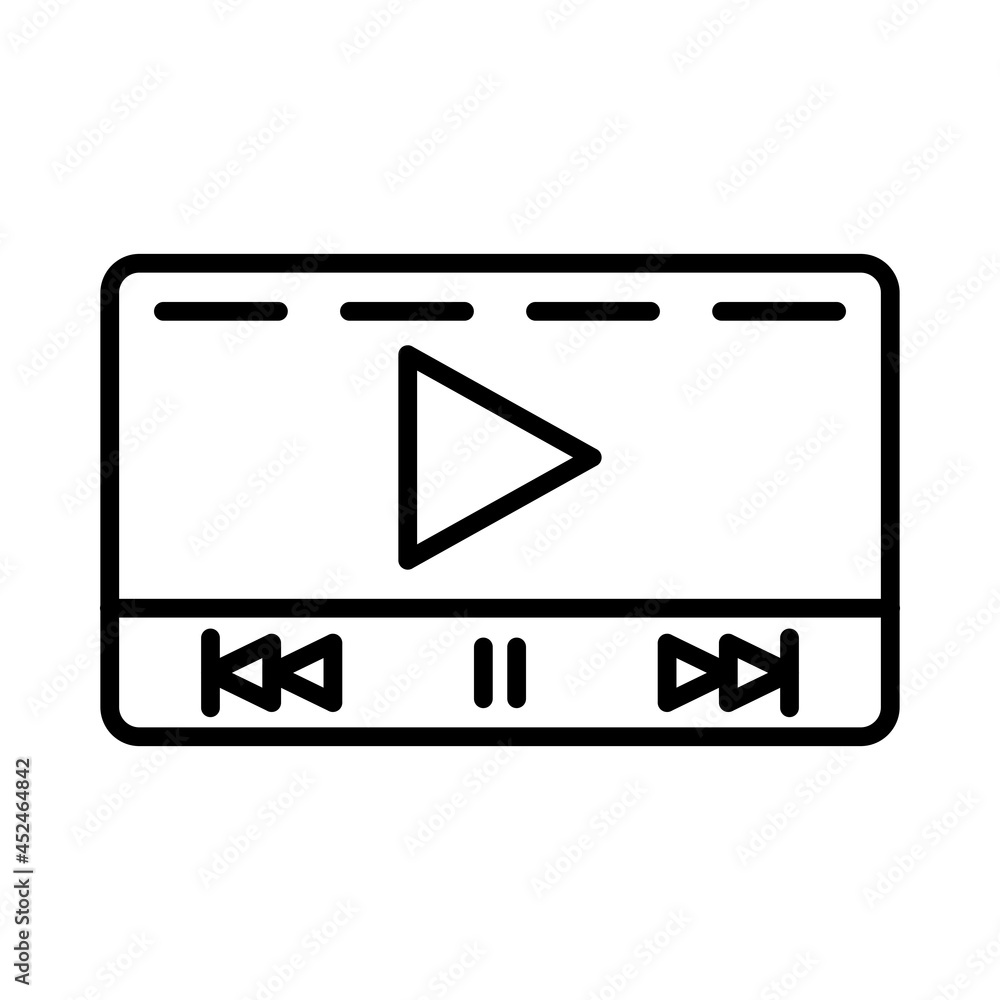 Video player Vector Line Icon Design Video player Vector Line Icon Design