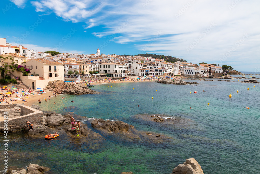 Calella de Palafrugell coast village in Costa Brava, Girona, Catalonia, Spain. Sunny summer day.