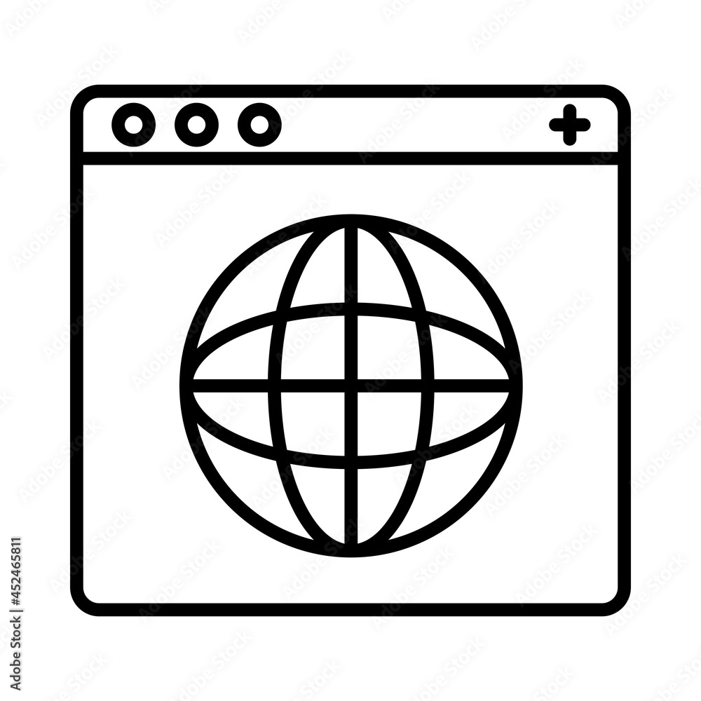Browser Vector line Icon Design Browser Vector line Icon Design