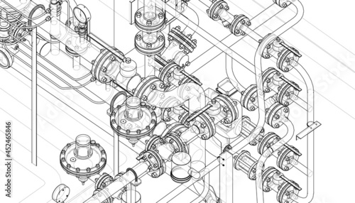 Valves and other industrial equipment. Vector
