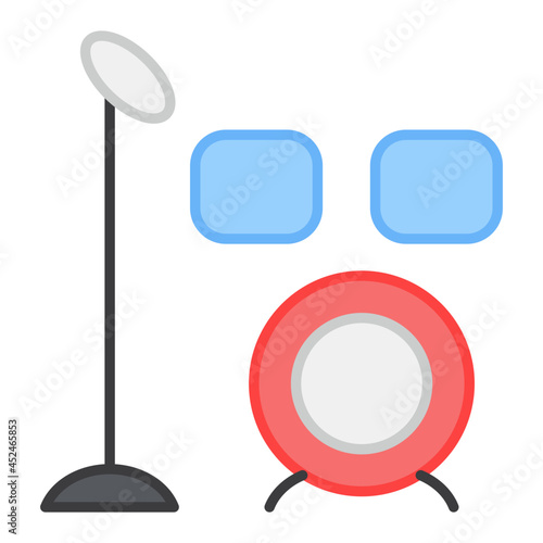 A creative design icon of drum kit