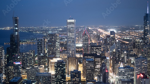 The City of Chicago by night - view from above - CHICAGO  ILLINOIS - JUNE 12  2019