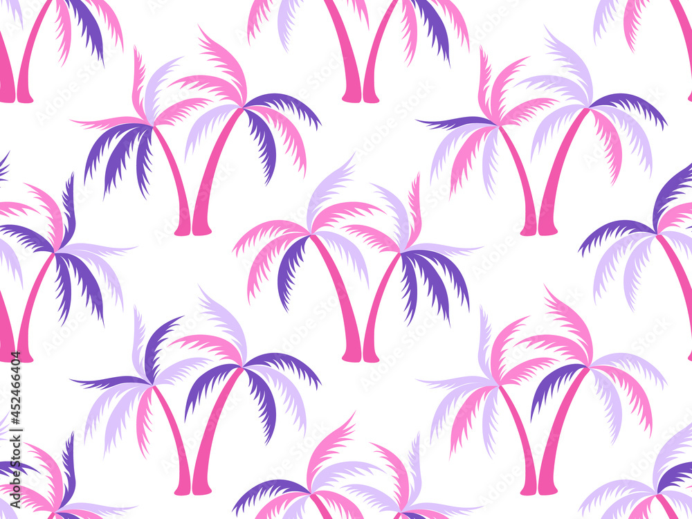 Fototapeta premium Palm tree minimal seamless pattern vector design.