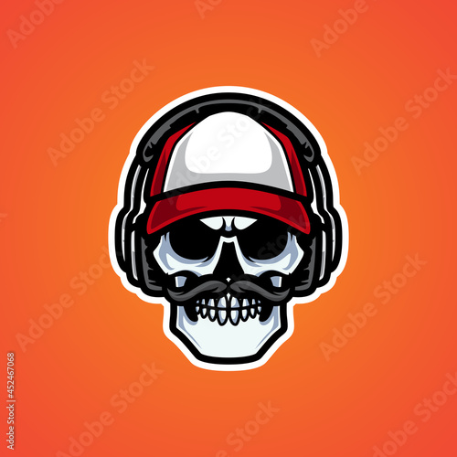 OLD SKULL STREAMERS HEAD LOGO