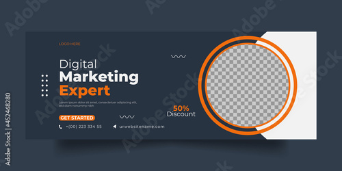 Digital marketing facebook cover social media post and banner template
