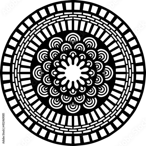 Mandala Art can be used for artwork decoration, coloring or tattoo design.