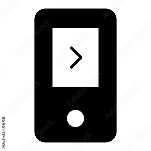 A solid design icon of portable music player