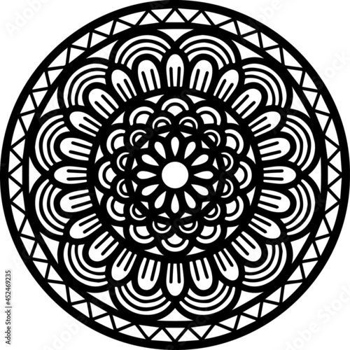 Mandala Art can be used for artwork decoration, coloring or tattoo design.