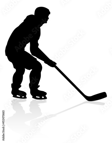 Photography Ice Hockey Player Silhouette