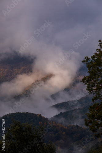 Autumn sunrise in Puigsacalm peak, La Garrotxa, Spain