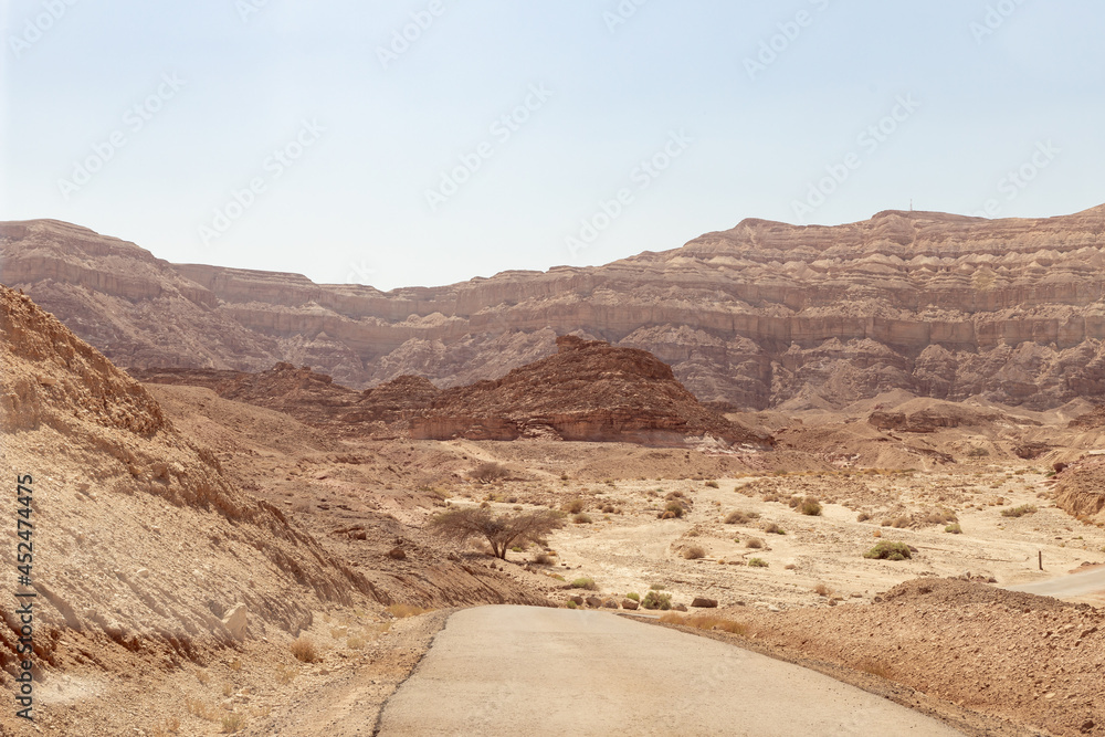 Fantastically  beautiful landscape in summer in Timna National Park near Eilat, southern Israel.