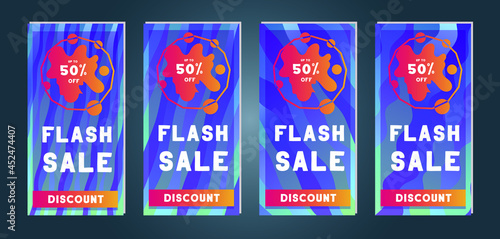Modern promotion web banner for social media and mobile apps. Web stories templates