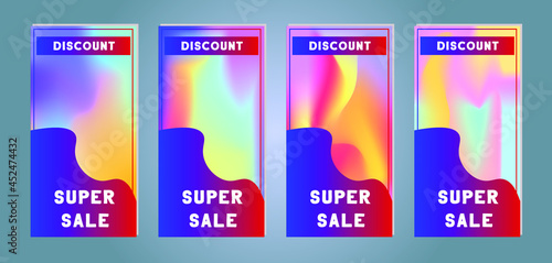 Modern promotion web banner for social media and mobile apps. Web stories templates