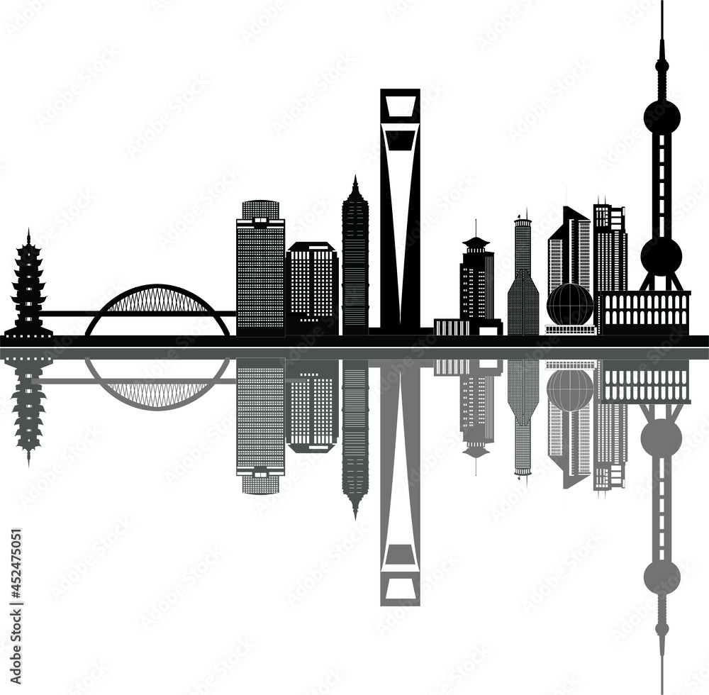 Obraz premium chinese city shanghai skyline