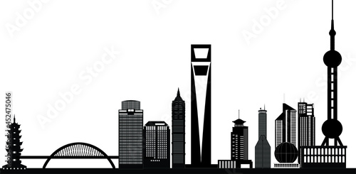 chinese city shanghai skyline