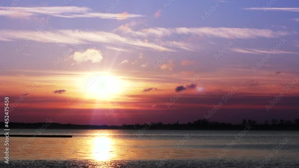 Beautiful sunset with lake landscape Beautiful sunset with lake landscape