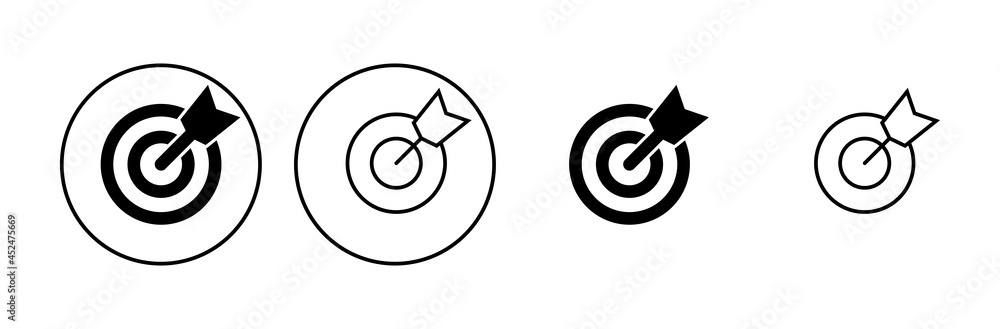 Target icon set. goal icon vector. target marketing icon vector Target icon set. goal icon vector. target marketing icon vector