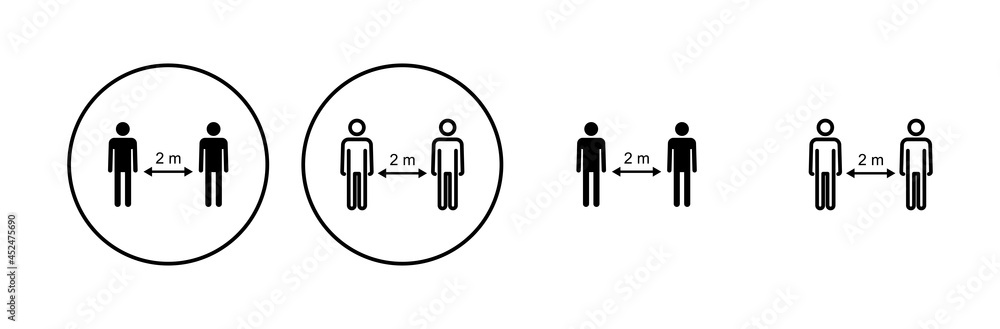 Social distance icon set. social distancing icon. self quarantine sign Social distance icon set. social distancing icon. self quarantine sign