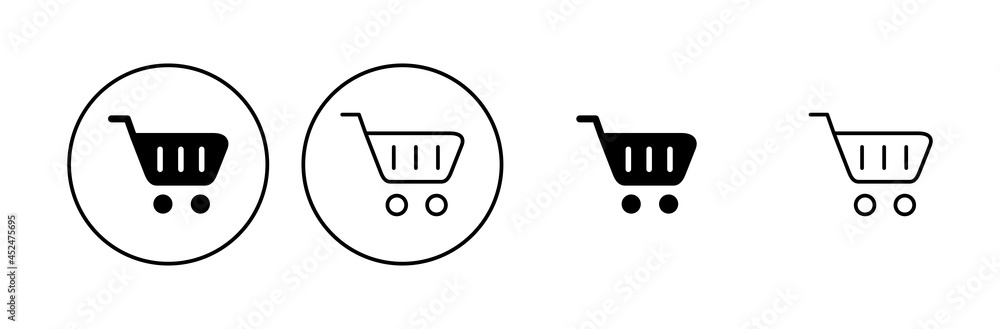 Shopping icon set. Shopping cart icon. Trolley icon vector Shopping icon set. Shopping cart icon. Trolley icon vector