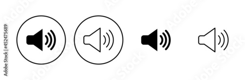 Speaker icon set. volume icon vector. loudspeaker icon vector. sound symbol photo
