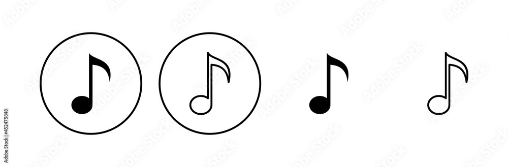 Music icon set. note music icon vector Music icon set. note music icon vector