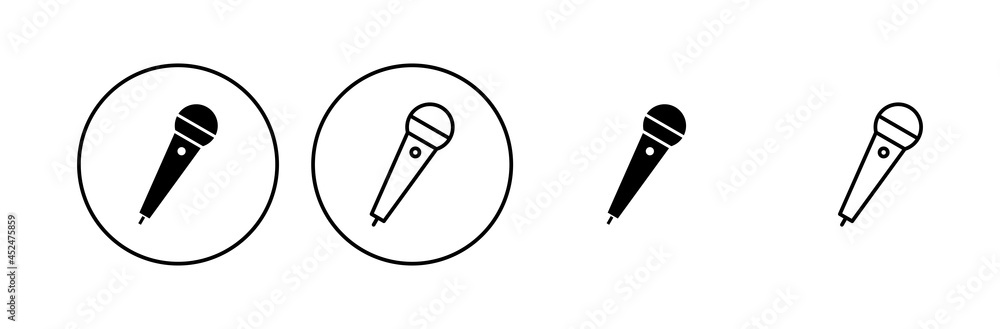 Microphone icon set. karaoke icon vector Microphone icon set. karaoke icon vector
