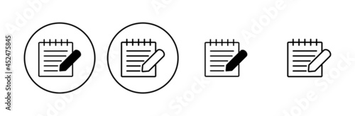Note icon set. notepad icon vector