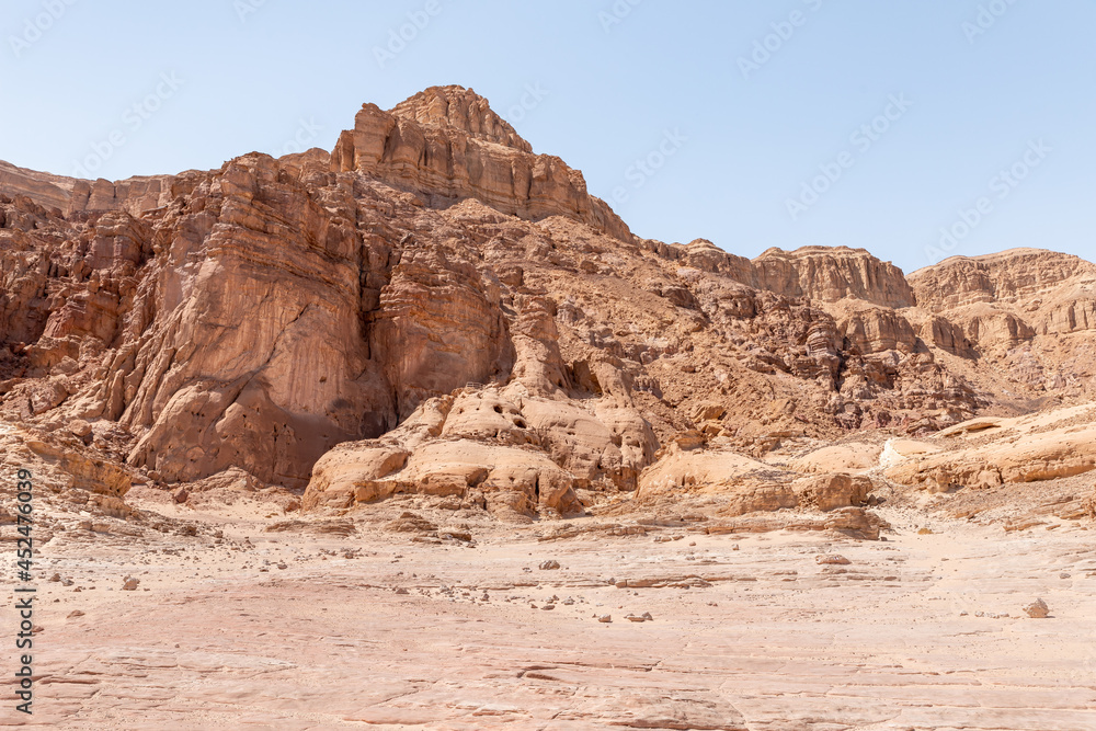 Fantastically  beautiful landscape in summer in Timna National Park near Eilat, southern Israel.