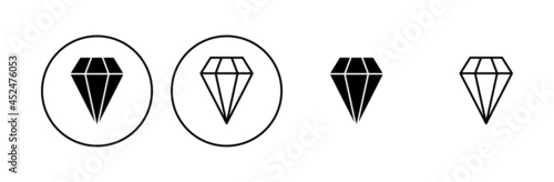 Diamond icon set. diamond gems vector icon.