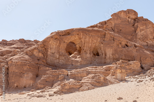 Fantastic  rock - Arch - formed as a result of centuries-old washing out of rocks by groundwater in Timna National Park near Eilat  southern Israel.