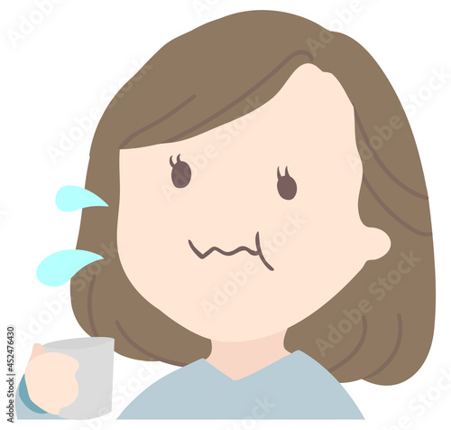 うがいをする女性