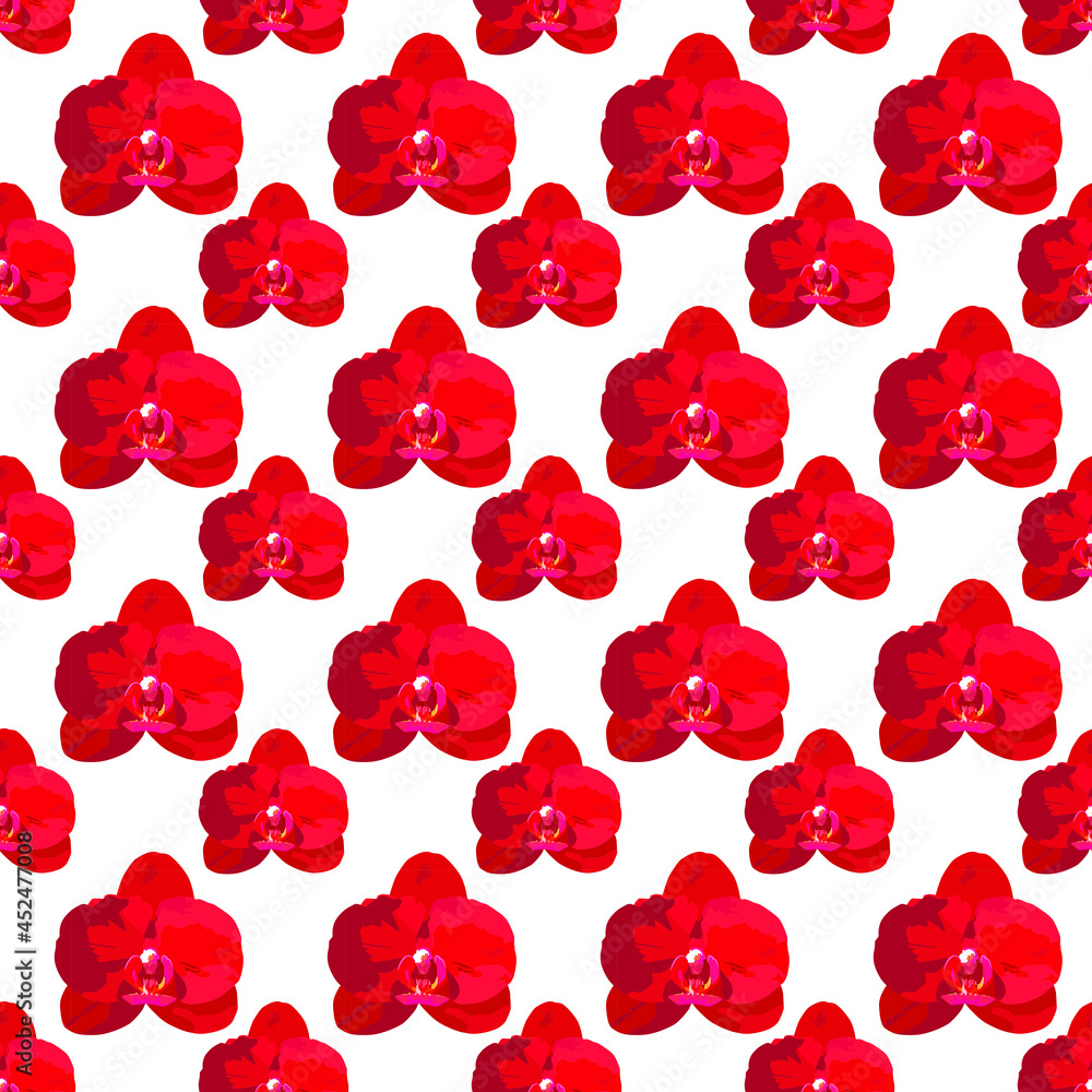Vector pattern from red orchids. Red orchids. Vector pattern from red orchids. Red orchids.