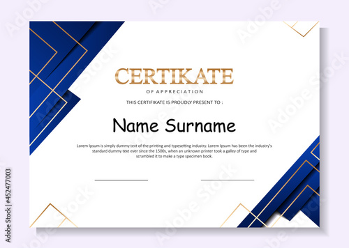 Certificate of appreciation template, simple and elegant design